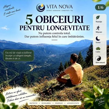 Postare Instagram Vita Nova: 5 obiceiuri pentru longevitate – bărbat privind munții